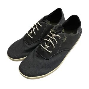 OluKai Nohea Moku Mens 14 Charcoal Grey Mesh Boat Shoes Slip On 10283-4040